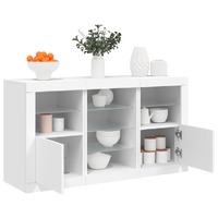 Sideboard with LED Lights White 123x37x67 cm
