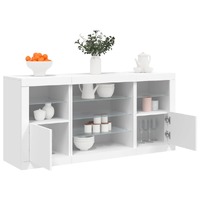  Sideboard with LED Lights White 142.5x37x67 cm