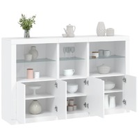 Sideboard with LED Lights White 162x37x100 cm