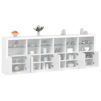  Sideboard with LED Lights White 283x37x100 cm
