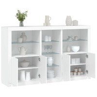  Sideboard with LED Lights White 162x37x100 cm