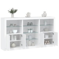  Sideboard with LED Lights White 181.5x37x100 cm