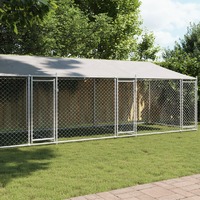  Dog Cage with Roof and Doors Grey 8x2x2 m Galvanised Steel