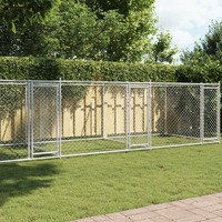 Dog Cage with Doors Grey 8x2x1.5 m Galvanised Steel
