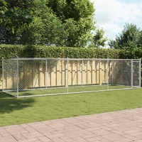  Dog Cage with Door Grey 6x2x1.5 m Galvanised Steel