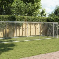  Dog Cage with Door Grey 8x2x1.5 m Galvanised Steel