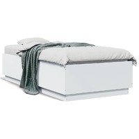  Bed Frame with LED without Mattress White 90x190 cm