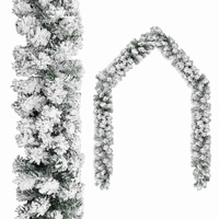  Christmas Garland with Flocked Snow Green 5 m PVC