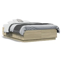  Bed Frame without Mattress Sonoma Oak 135x190 cm