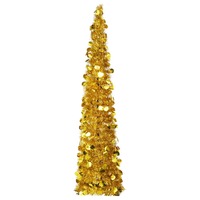  Pop-up Artificial Christmas Tree Gold 150 cm PET