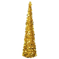  Pop-up Artificial Christmas Tree Gold 180 cm PET