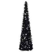  Pop-up Artificial Christmas Tree Black 150 cm PET