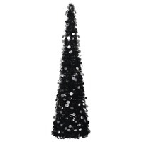  Pop-up Artificial Christmas Tree Black 180 cm PET