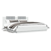  Bed Frame without Mattress White 183x203 cm King