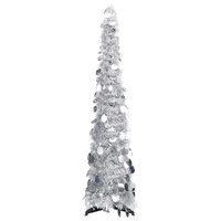  Pop-up Artificial Christmas Tree Silver 120 cm PET