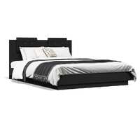  Bed Frame without Mattress Black 150x200 cm