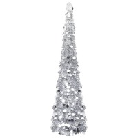  Pop-up Artificial Christmas Tree Silver 150 cm PET