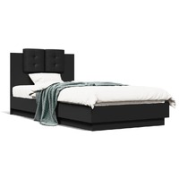  Bed Frame without Mattress Black 90x190 cm