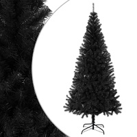  Artificial Christmas Tree with Stand Black 210 cm PVC