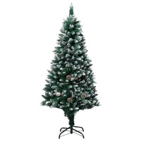  Artificial Christmas Tree with Pine Cones and White Snow 150 cm
