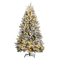 Artificial Hinged Christmas Tree 300 LEDs &amp; Ball Set 210 cm