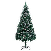  Artificial Christmas Tree with Pine Cones and White Snow 210 cm