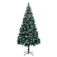 Artificial Christmas Tree with Pine Cones and White Snow 240 cm
