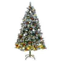  Artificial Hinged Christmas Tree with 300 LEDs &amp; Ball Set 180 cm