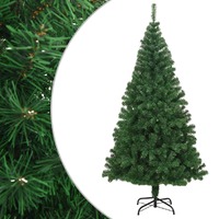  Artificial Christmas Tree with Thick Branches Green 210 cm PVC