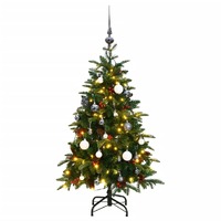  Artificial Hinged Christmas Tree with 150 LEDs &amp; Ball Set 120 cm