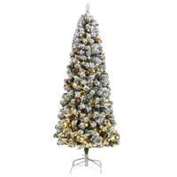  Artificial Hinged Christmas Tree with 300 LEDs &amp; Ball Set 210 cm