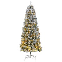  Artificial Hinged Christmas Tree with 300 LEDs &amp; Ball Set 180 cm