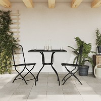 3 Piece Garden Dining Set Anthracite Metal Mesh