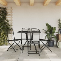  5 Piece Garden Dining Set Anthracite Metal Mesh