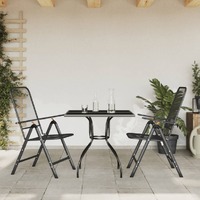  3 Piece Garden Dining Set Anthracite Metal Mesh