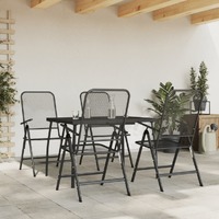  5 Piece Garden Dining Set Anthracite Metal Mesh