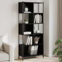  Bookcase Black 72x28x172 cm Engineered Wood