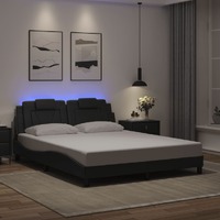  Bed Frame with LED without Mattress Black 152x203 cm Queen