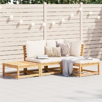  4 Piece Garden Lounge Set with Cushions Solid Wood Acacia