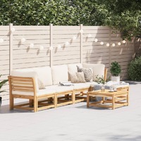  6 Piece Garden Lounge Set with Cushions Solid Wood Acacia