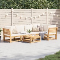  6 Piece Garden Lounge Set with Cushions Solid Wood Acacia