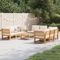  9 Piece Garden Lounge Set with Cushions Solid Wood Acacia