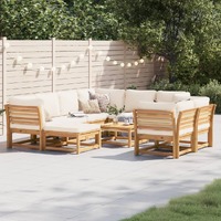  10 Piece Garden Lounge Set with Cushions Solid Wood Acacia