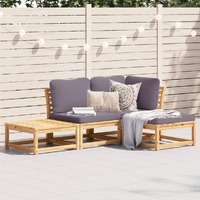  4 Piece Garden Lounge Set with Cushions Solid Wood Acacia