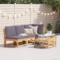  5 Piece Garden Lounge Set with Cushions Solid Wood Acacia