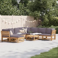  9 Piece Garden Lounge Set with Cushions Solid Wood Acacia