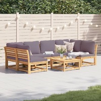  7 Piece Garden Lounge Set with Cushions Solid Wood Acacia