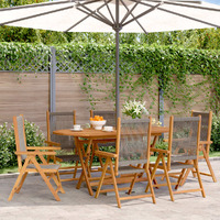  Reclining Garden Chairs 6 pcs Grey Solid Wood Acacia