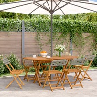 Folding Garden Chairs 6 pcs Grey Poly Rattan and Solid Wood