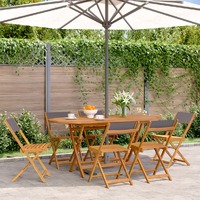 Folding Garden Chairs 6 pcs Anthracite Fabric and Solid Wood